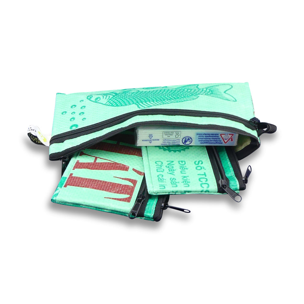 Upcycling Etui-Set Sovann (3er-Pack) aus Zementsack