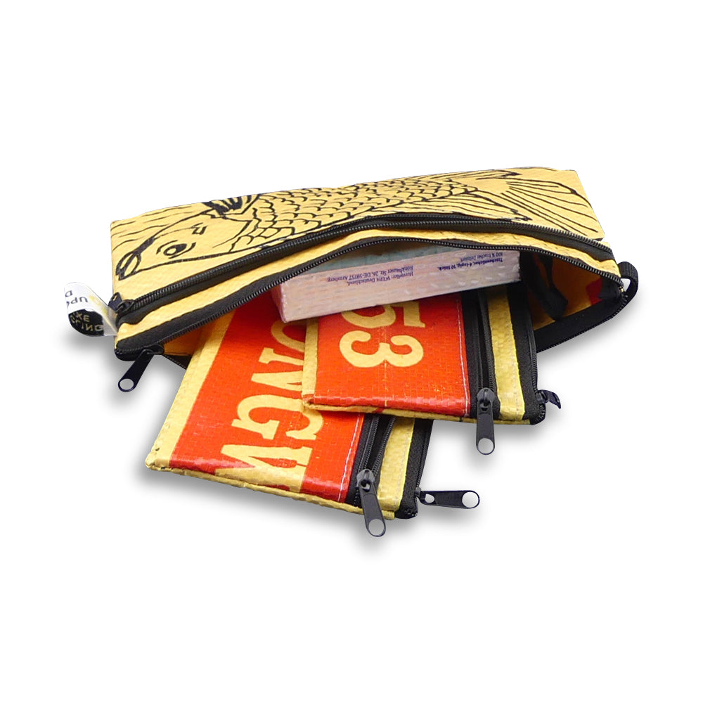 Upcycling Etui-Set Sovann (3er-Pack) aus Zementsack